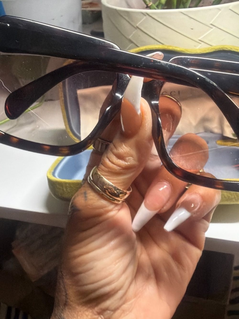 Gucci Oversized Square Tortoiseshell Sunglasses with Brown Gradient Lenses - Picture 7 of 7